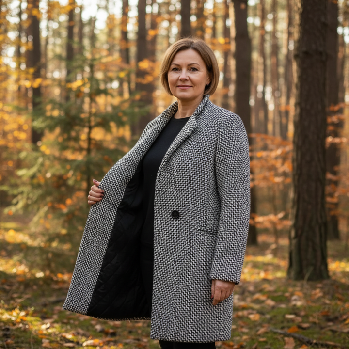 NINAURA - ELEGANCKI DŁUGI PŁASZCZ