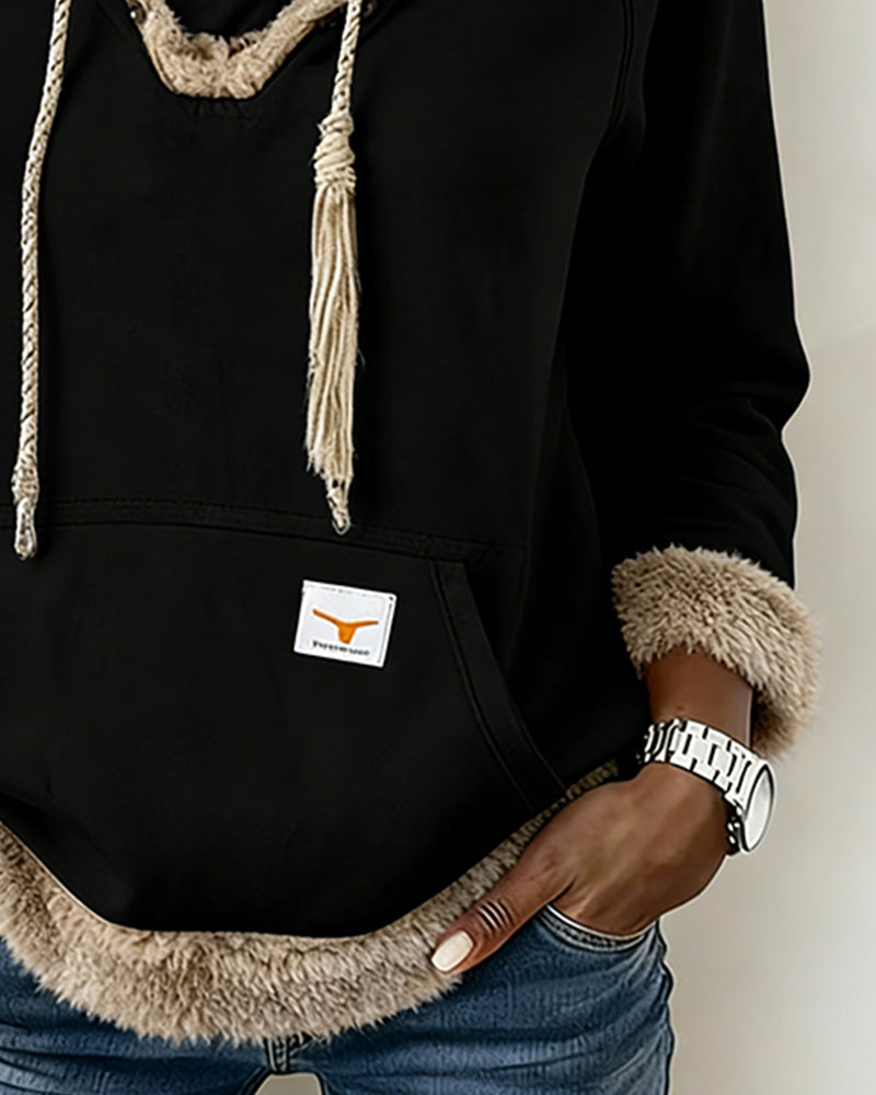 Sophia - Bluza z długim rękawem i kieszeniami w stylu patchworku