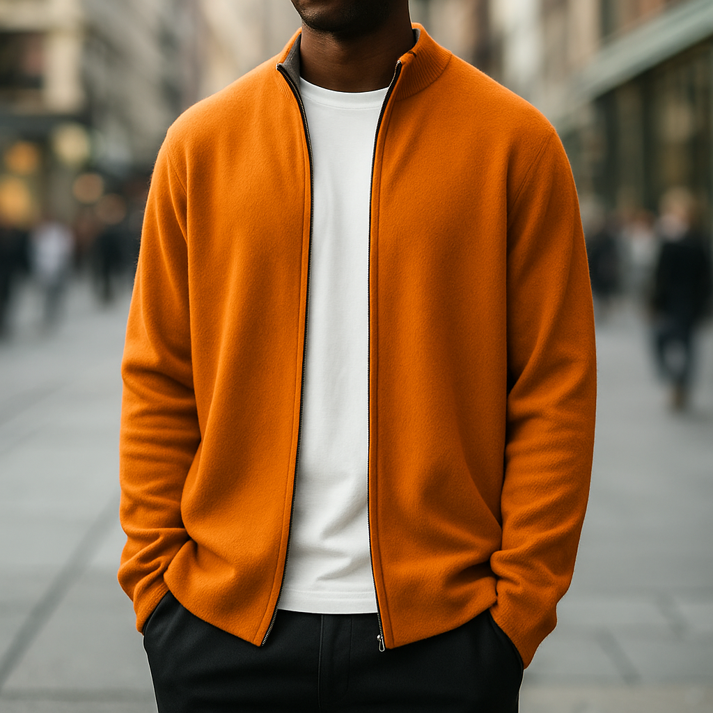 Aimo | Kaszmirowy sweter z zamkiem błyskawicznym