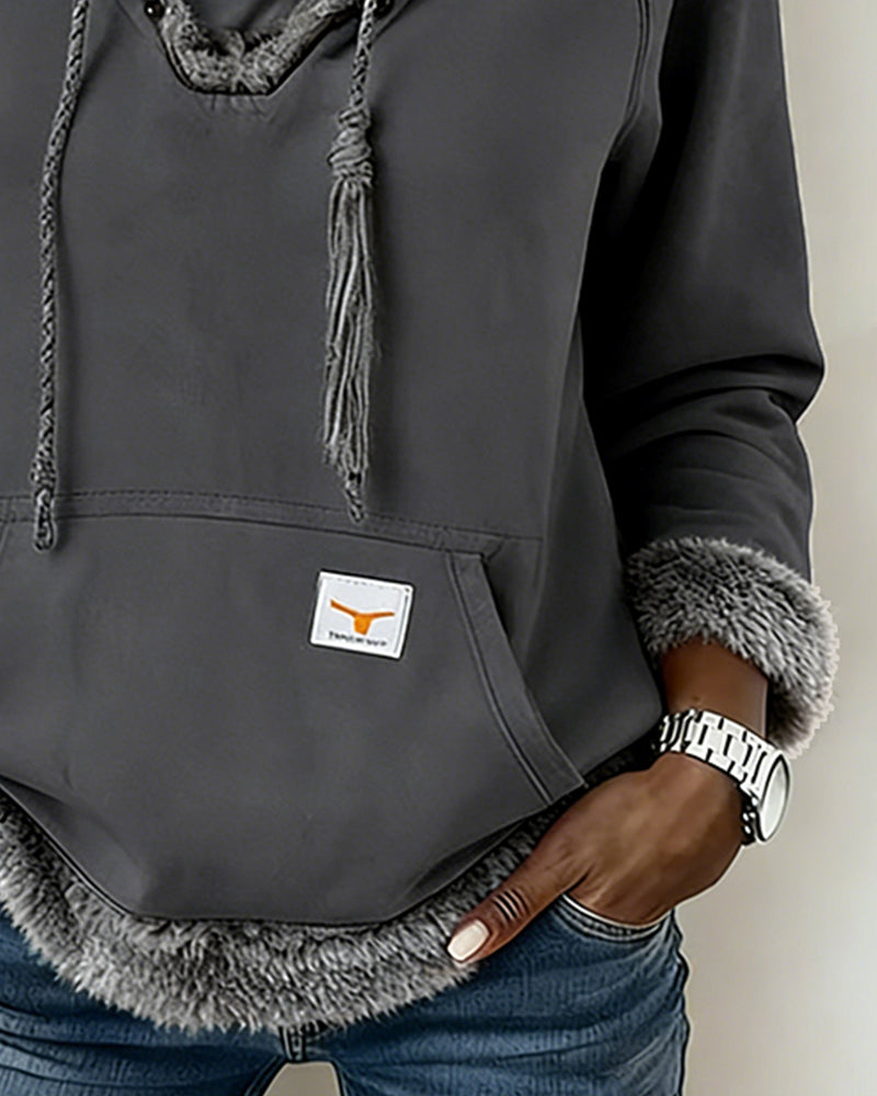 Sophia - Bluza z długim rękawem i kieszeniami w stylu patchworku