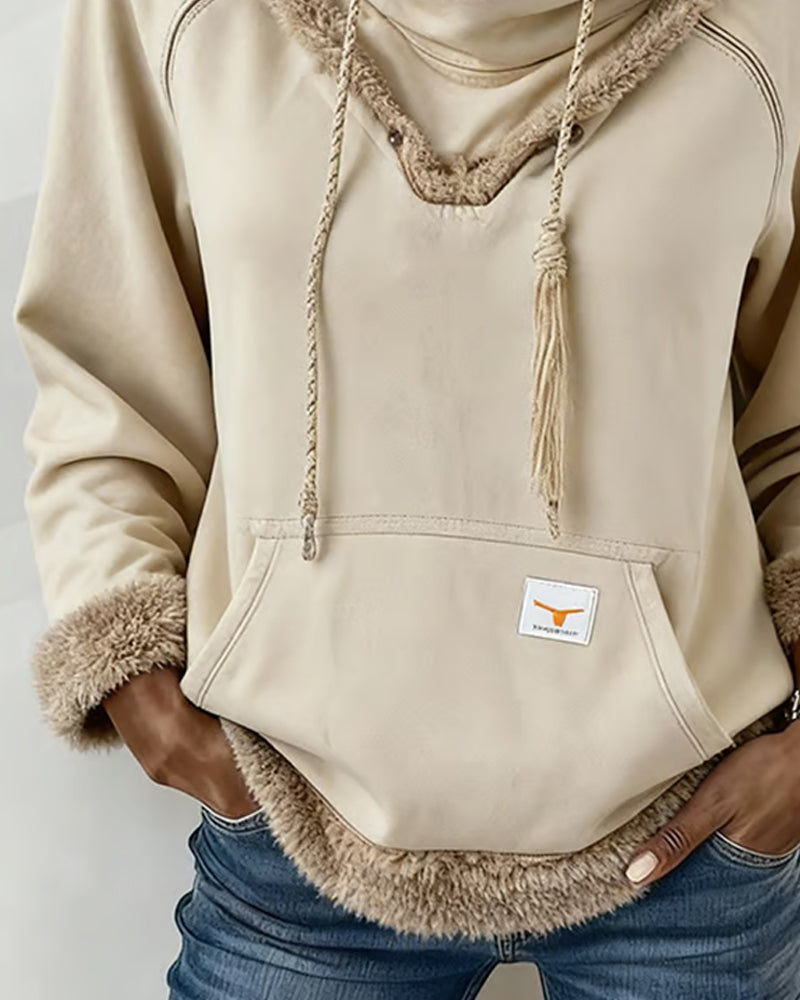 Sophia - Bluza z długim rękawem i kieszeniami w stylu patchworku