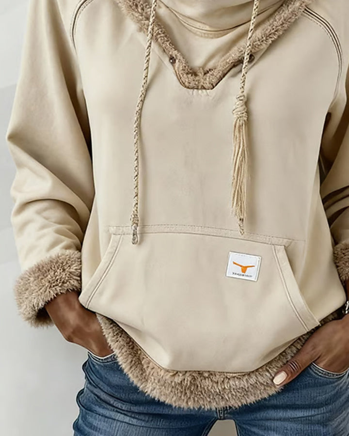 Sophia - Bluza z długim rękawem i kieszeniami w stylu patchworku