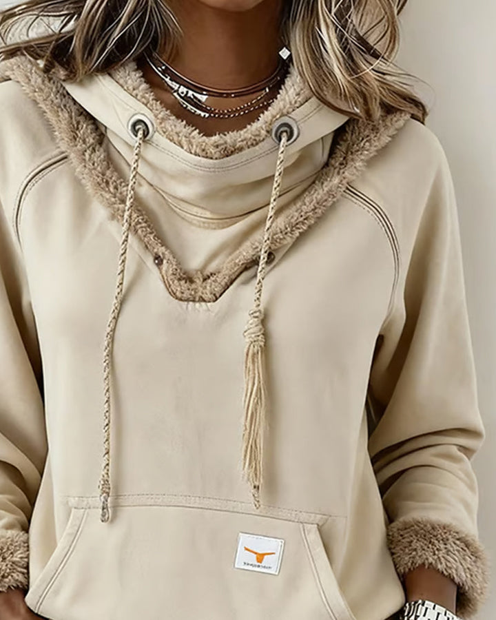 Sophia - Bluza z długim rękawem i kieszeniami w stylu patchworku