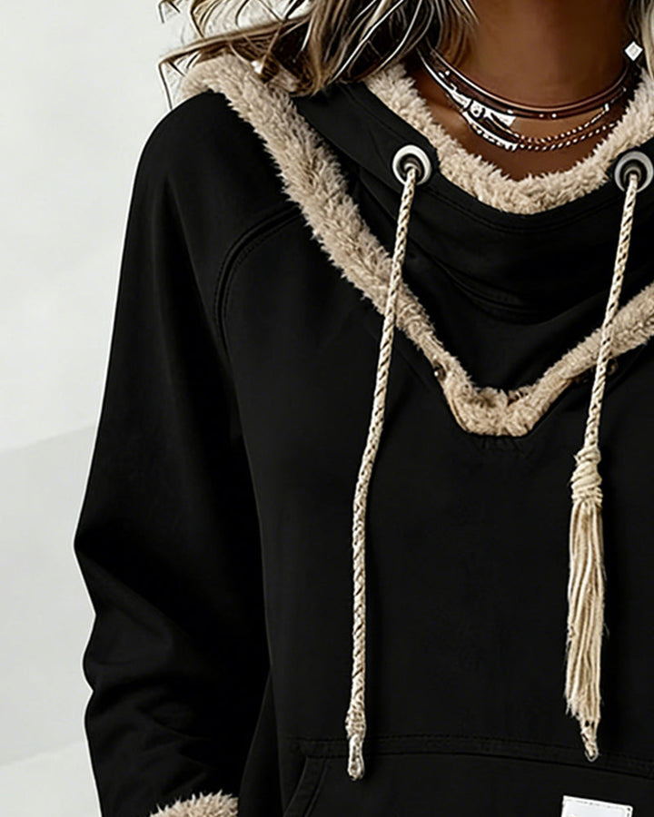 Sophia - Bluza z długim rękawem i kieszeniami w stylu patchworku