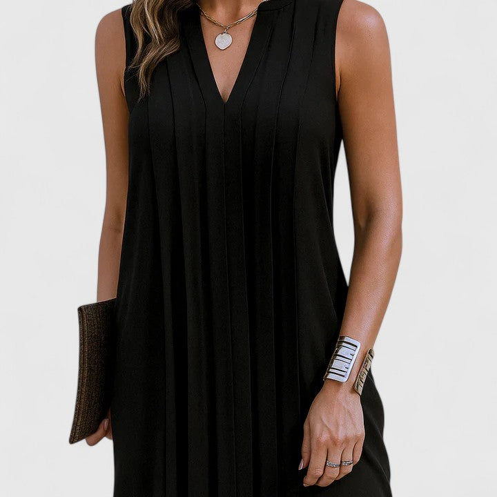 Clarhild - Elegancka Sukienka Imarteleva z Dekoltem w Serek