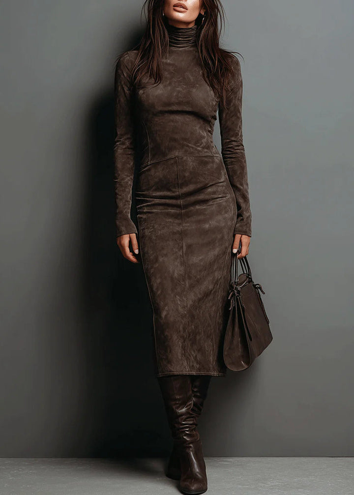 Sara -  Zamszowa Sukienka Midi