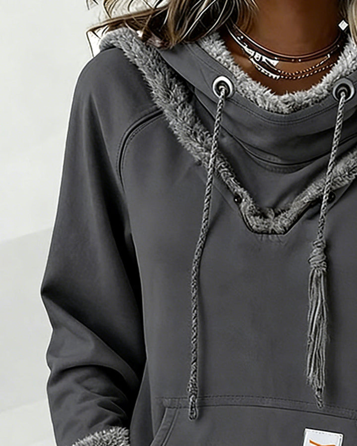 Sophia - Bluza z długim rękawem i kieszeniami w stylu patchworku