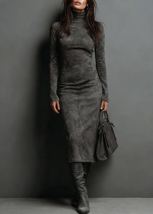 Sara -  Zamszowa Sukienka Midi