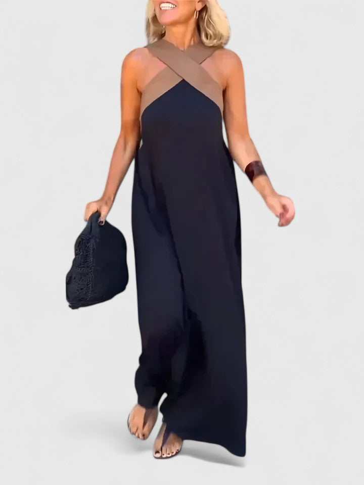 Evangeline - Elegancka Sukienka z Odkrytym Plecami